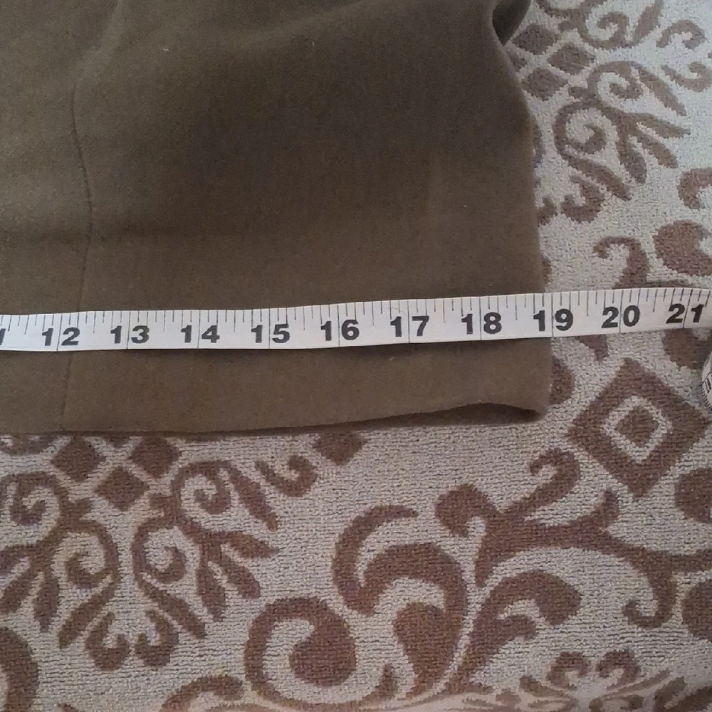 Vintage Bonwit Teller Traina Norell Olive Skirt Set with Black Accents - Picture 12 of 16